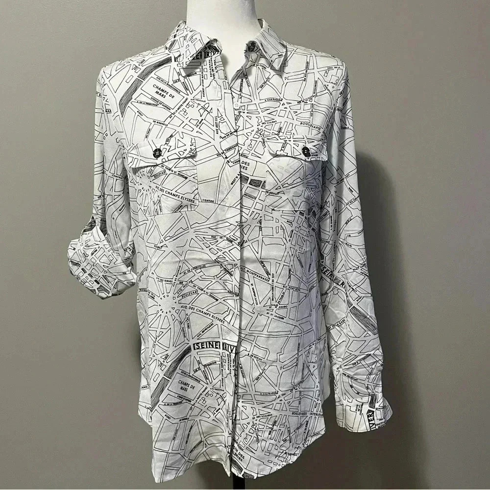 Karl Lagerfeld Paris Long Sleeve Blouse NWOT